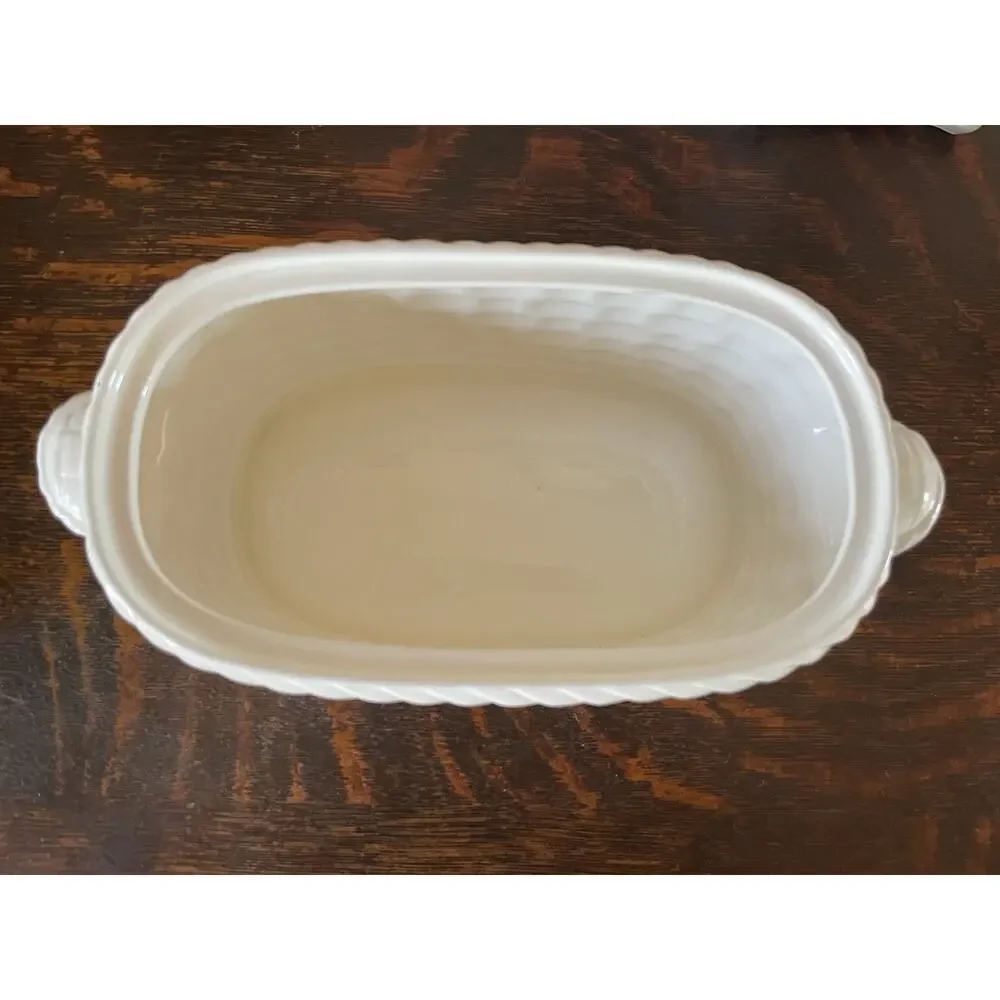 Vintage All White Ceramic Duck Soup Tureen with Lid and Ladle